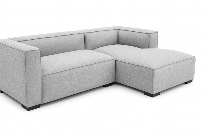 Palms 3-Seater Sofa - Modern Fabric Lounger (Grey)