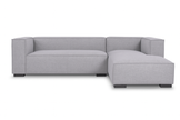 Palms 3-Seater Sofa - Modern Fabric Lounger (Grey)
