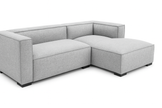 Palms 3-Seater Sofa - Modern Fabric Lounger (Grey)