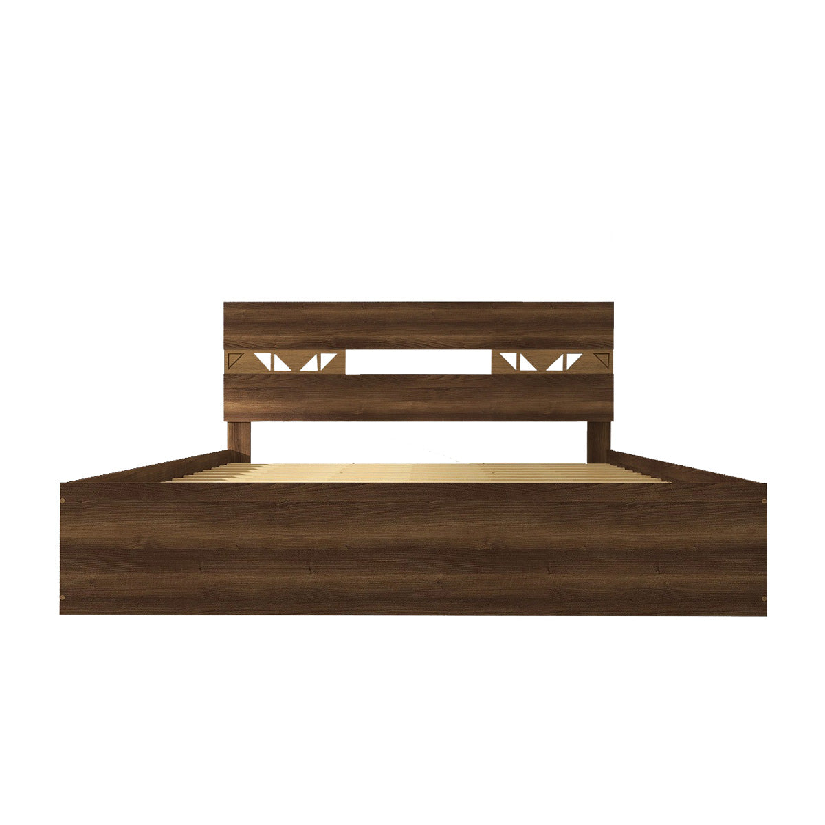 Salmacis Queen Bed – Solid Wood Walnut Finish