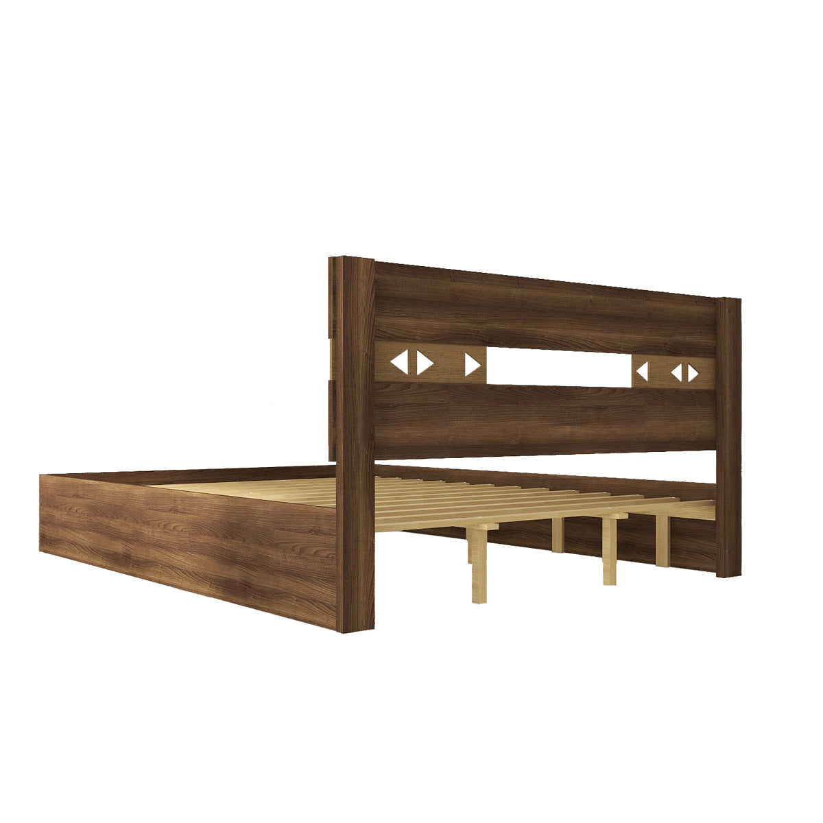 Clio Queen Bed in Walnut Colour