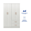 Ren 4-Door Engineered Wood Wardrobe – Spacious Bedroom Almirah with Shelves