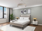Cityscape Upholstered Bed (Grey) - King & Queen