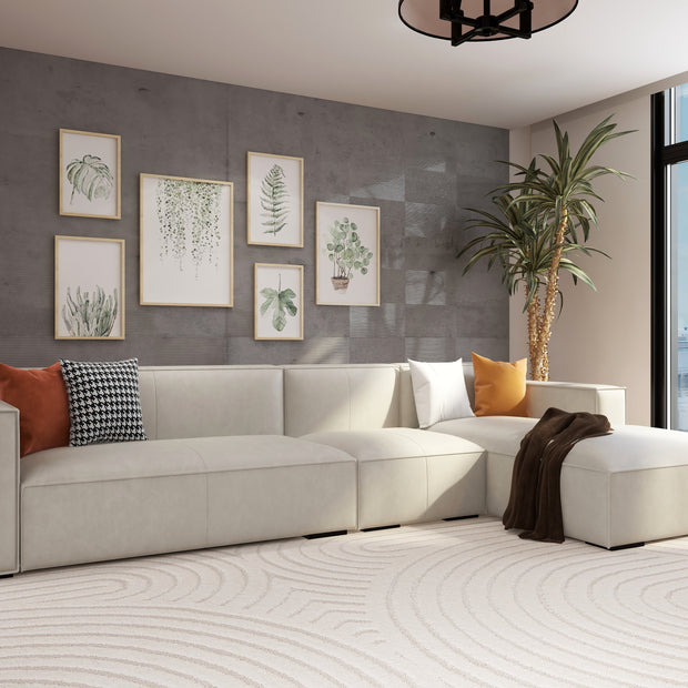 أريكة بالمز بثلاثة مقاعد - كرسي استرخاء عصري من القماش (رمادي)