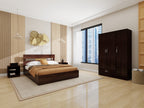 Yumako queen bed with wardrobe and bedside table set