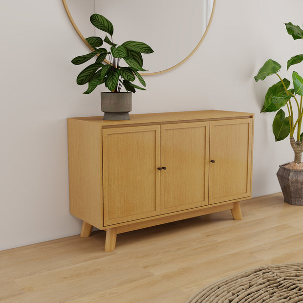 Amara sideboard (Honey Ash) styled with TV in living room