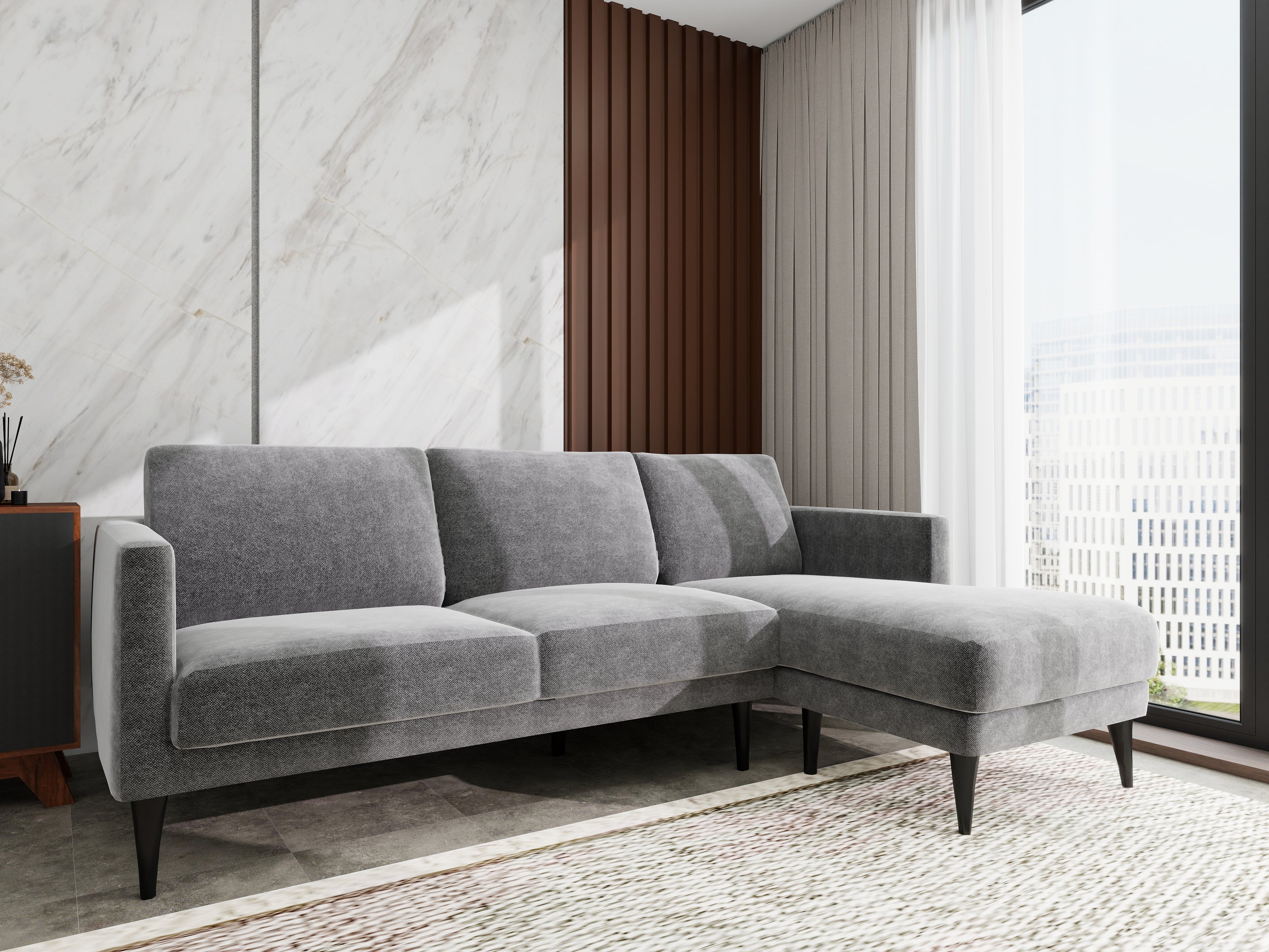 Axis 3-seater sofa Grey styled in modern living room