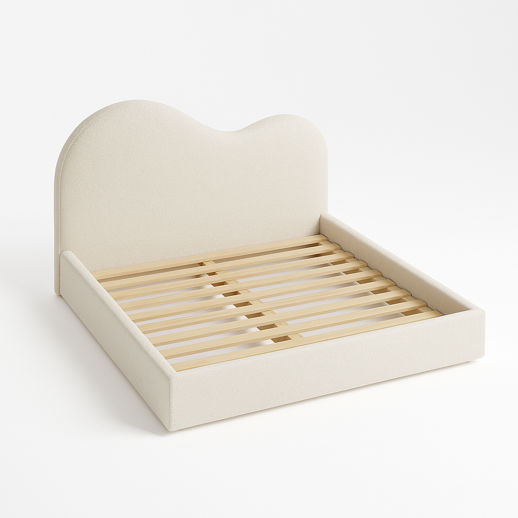 Reverie Frame Upholstered Bed (Beige) - King & Queen