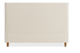 Serra Bed in Off White - Upholstered Wingback Headboard with Wooden Legs