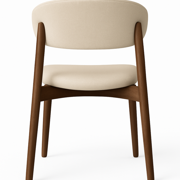 Lyra Dining Chair in Beige - Modern Wooden Accent Chair for Dining & Lounge