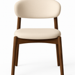 Lyra Dining Chair in Beige - Modern Wooden Accent Chair for Dining & Lounge