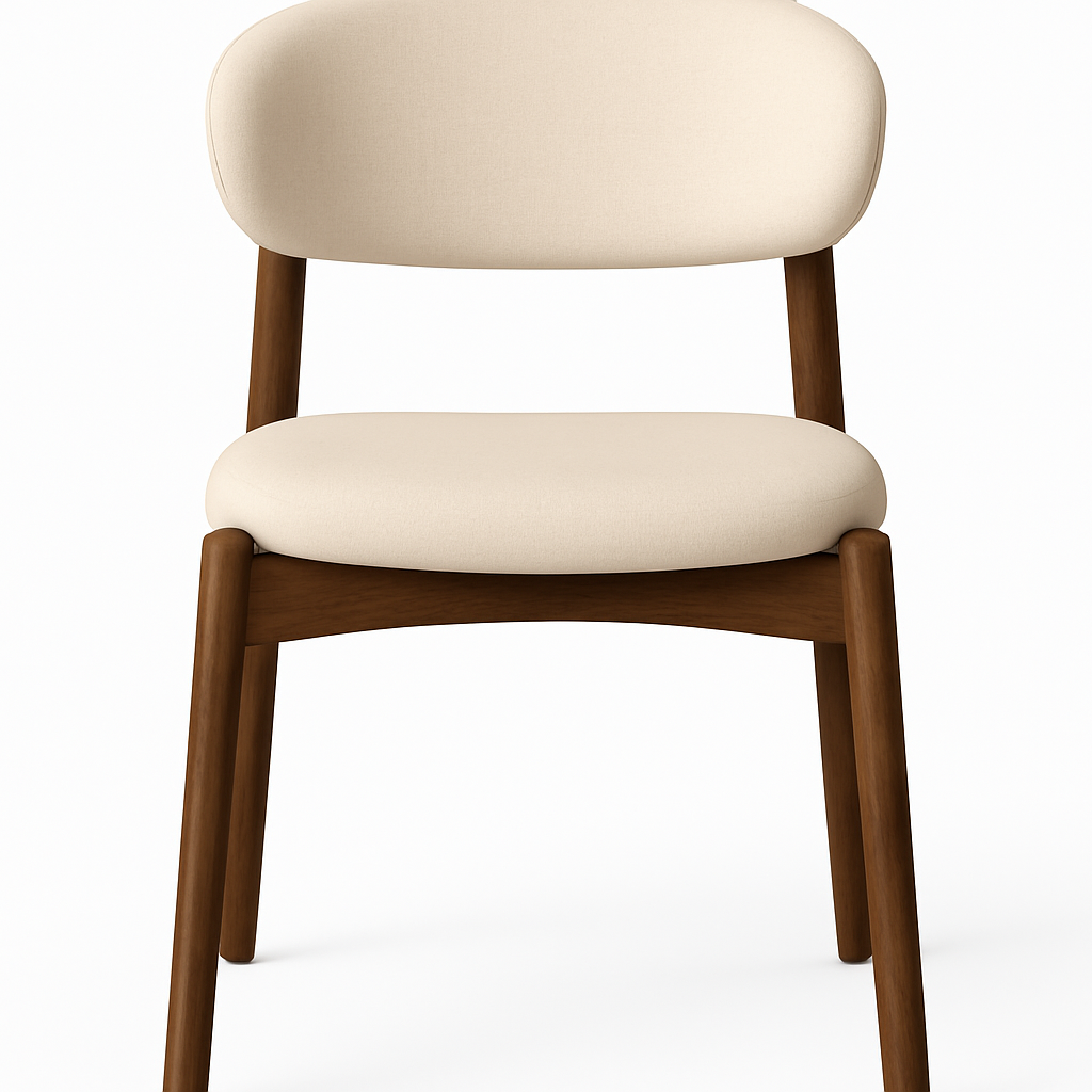 Lyra Dining Chair in Beige - Modern Wooden Accent Chair for Dining & Lounge