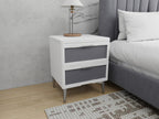 Clayridge nightstand in grey with smooth-glide drawers
