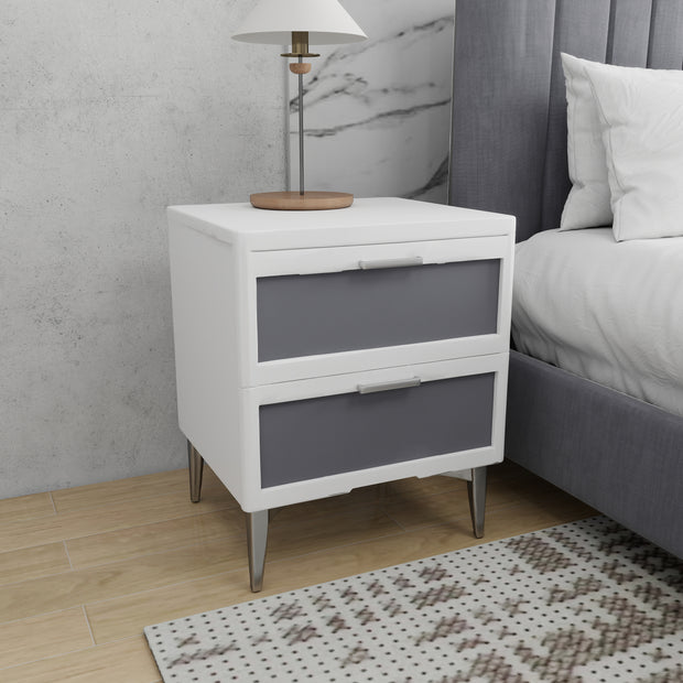 Clayridge nightstand in grey with smooth-glide drawers