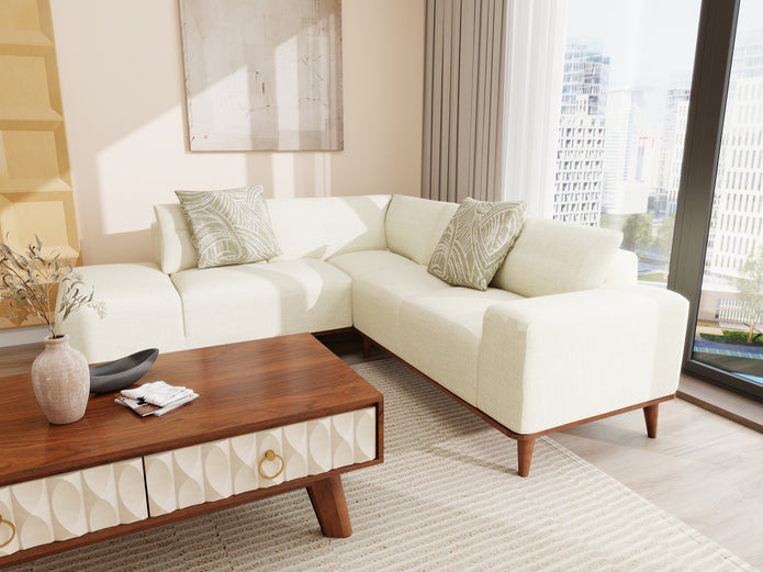 Crafted Poise 9-piece premium home combo — coordinated cream & walnut roomset