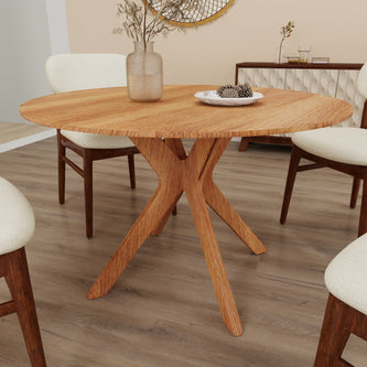 Hearthbeam dining table (Light Oak) styled in dining room