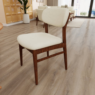 LoomRest Beige chair with Dark Cappuccino fixture in modern dining room