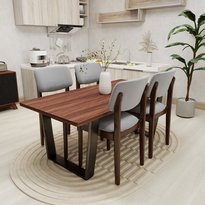 Dining table with four dining chairs — Mellow Edges dining set