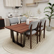 Dining table with four dining chairs — Mellow Edges dining set
