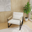 Miro armchair (Beige) styled in modern living room