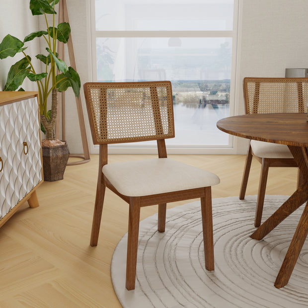 Mistral dining chair (Beige) styled at a dining table