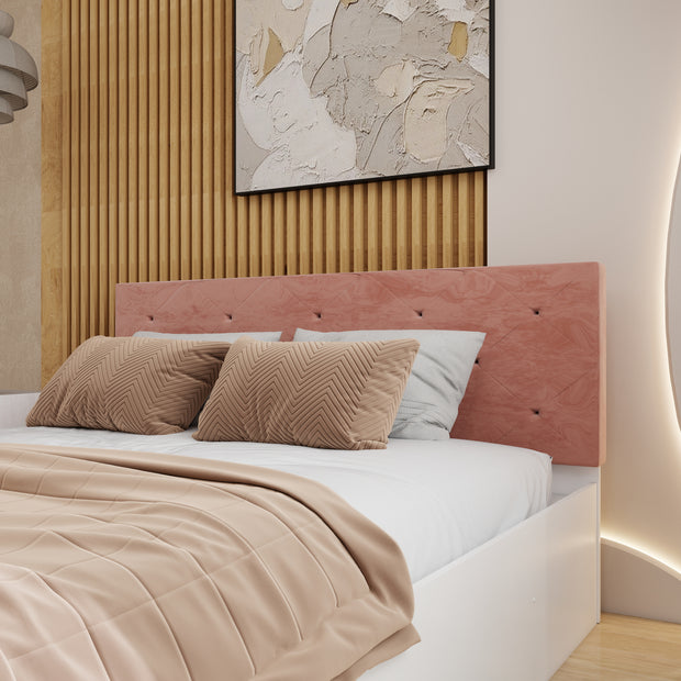 Nirodhah Upholstered Queen Bed with Storage – White & Silver Oak