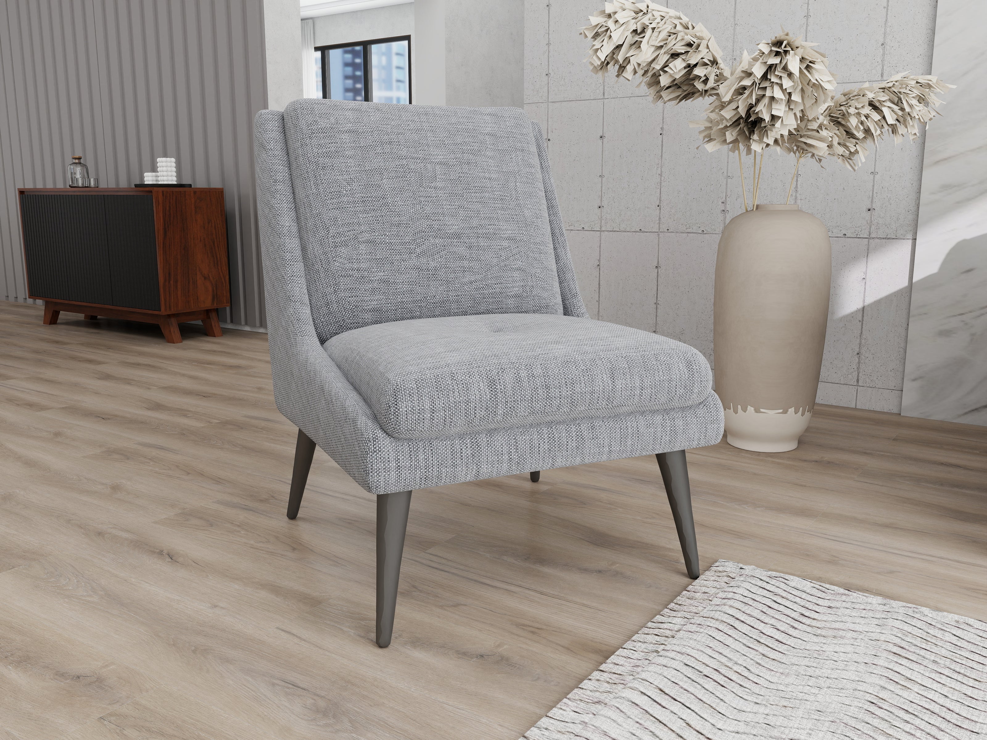 Obsidian armchair (Grey) styled in modern living