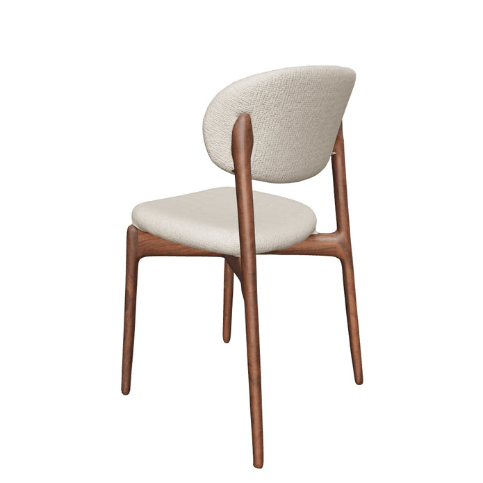 Lyra Dining Chair in Beige - Modern Wooden Accent Chair for Dining & Lounge
