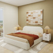 King bed with bedside table — Sculpted Allure bedroom set