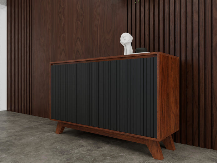 Modern walnut black sideboard cabinet for dining room