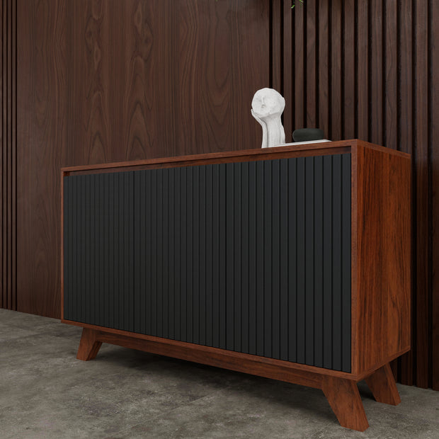Modern walnut black sideboard cabinet for dining room
