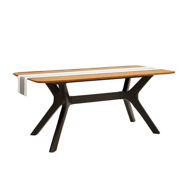 طاولة طعام أوربانايت (رمادية) - خشب صلب، تتسع من ٤ إلى ٦ أشخاص