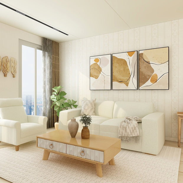 Three-seater sofa with coffee table — Whispering Cloud living set